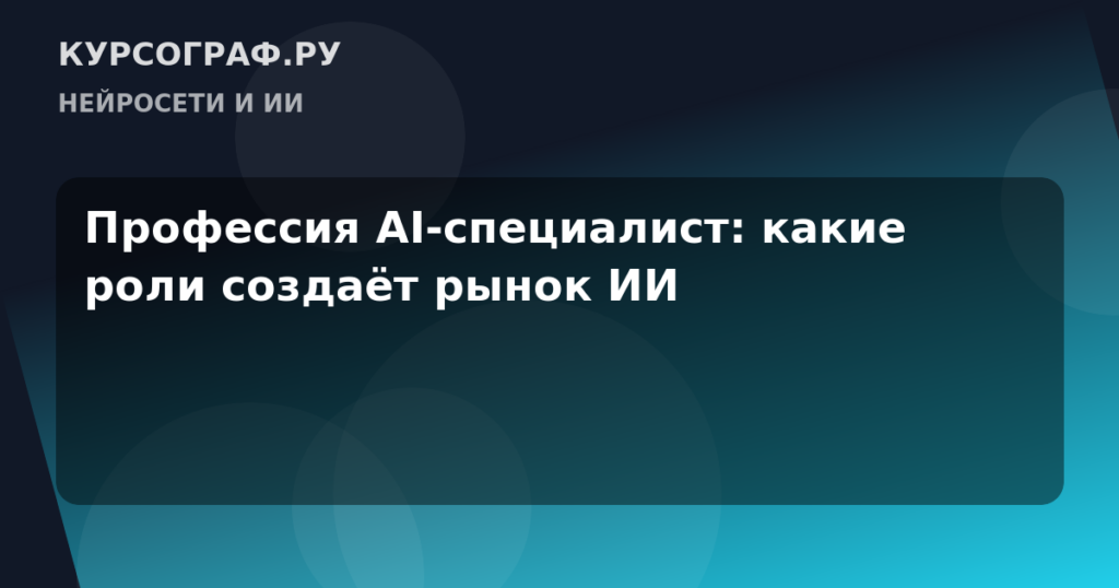 Профессия AI-специалист: какие роли создаёт рынок ИИ