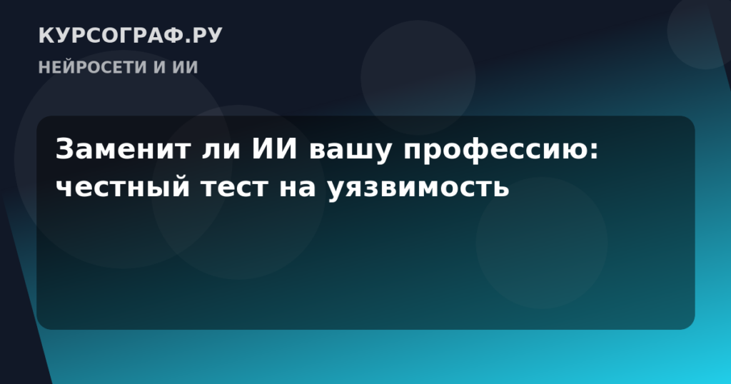 Заменит ли ИИ вашу профессию: честный тест на уязвимость