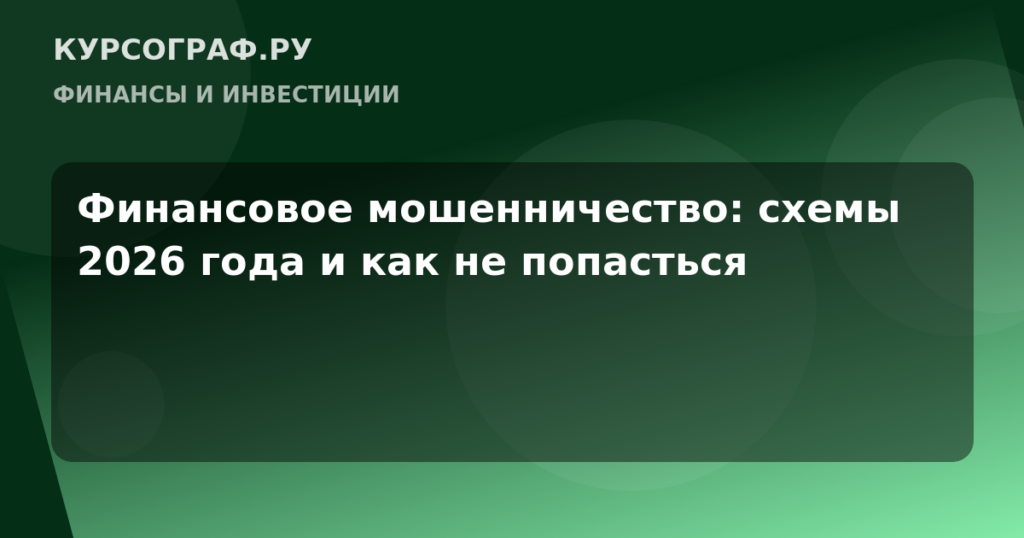 Финансовое мошенничество: схемы 2026 года и как не попасться